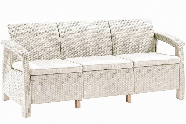 Трёхместный диван  Yalta Sofa 3 Seat белый купить в Новочеркасске