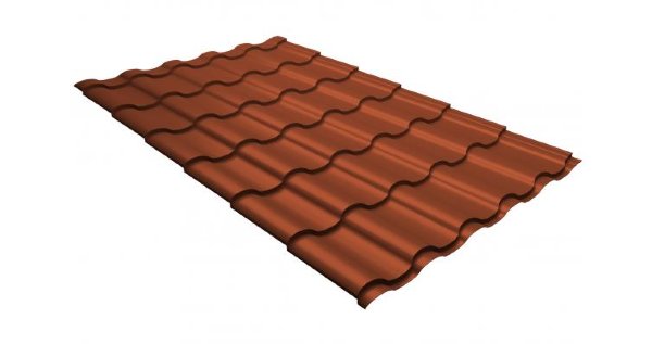 Металлочерепица кредо GL 0,5 GreenСoat Pural RR 750 кирпично-красный (RAL 8004 терракота) купить в Новочеркасске