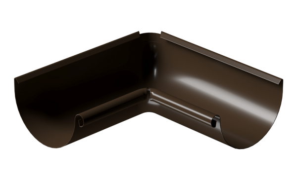 Угол внутренний 90° D125 Döcke STAL PREMIUM Каштан, (RAL 8017) купить в Новочеркасске
