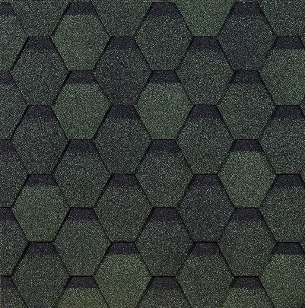 Гибкая черепица EURASIA Docke, Коллекция ШЕСТИГРАННИК Зелёный купить в Новочеркасске