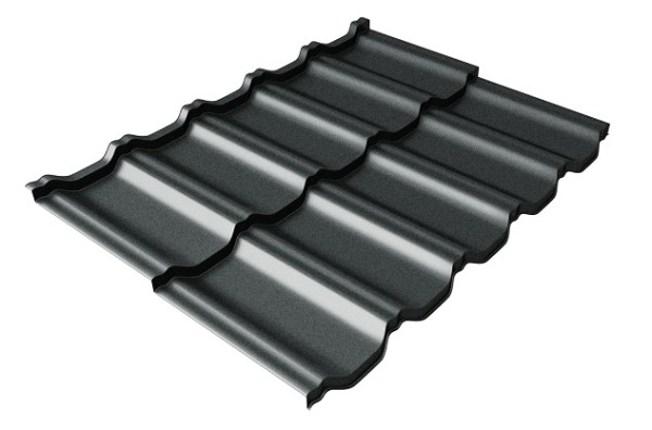 Металлочерепица модульная Квинта Uno Grand Line c 3D резом 0,5 GreenСoat Pural Matt RR2Н3 (RAL 7016 антрацитово-серый) купить в Новочеркасске