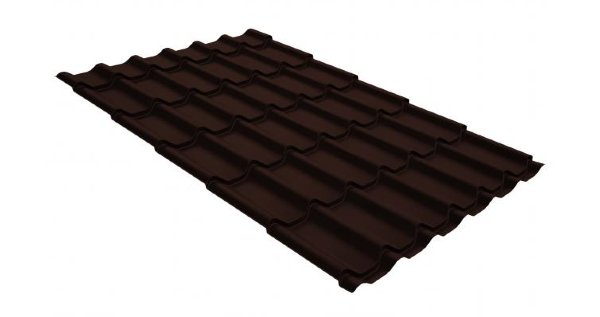 Металлочерепица классик GL 0,5 GreenCoat Pural Matt RR 887 шоколадно-коричневый (RAL 8017 шоколад) купить в Новочеркасске