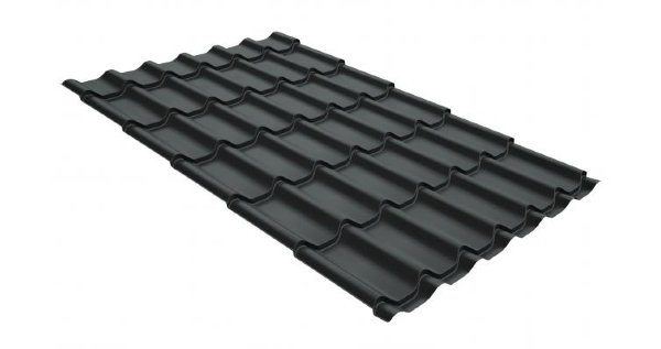 Металлочерепица классик GL 0,5 GreenCoat Pural RR 23 темно-серый (RAL 7024 мокрый асфальт) купить в Новочеркасске