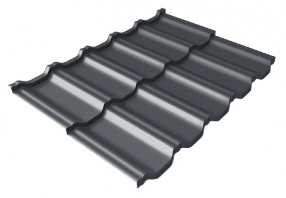 Металлочерепица модульная Квинта Uno Grand Line c 3D резом 0,5 Satin Мatt RAL 7024 мокрый асфальт купить в Новочеркасске