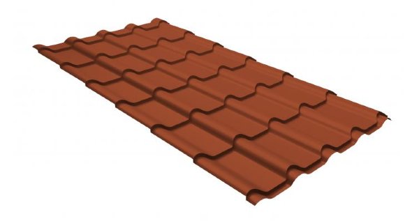 Металлочерепица камея GL 0,5 GreenCoat Pural RR 750 кирпично-красный (RAL 8004 терракота) купить в Новочеркасске