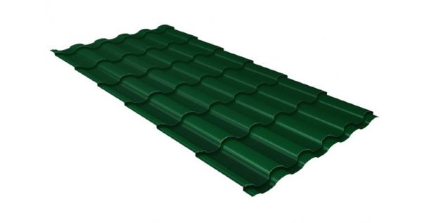 Металлочерепица кредо 0,5 Satin RAL 6005 зеленый мох купить в Новочеркасске