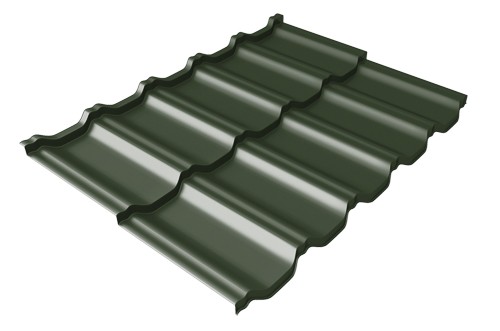 Металлочерепица модульная Квинта Uno Grand Line c 3D резом 0,5 GreenСoat Pural RR 11 темно-зеленый (RAL 6020 хромовая зелень) купить в Новочеркасске