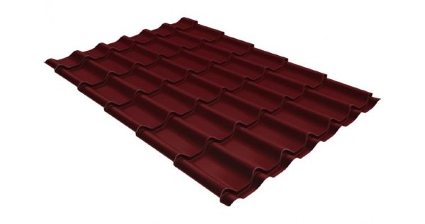 Металлочерепица классик GL 0,5 Velur20 RAL 3005 красное вино купить в Новочеркасске