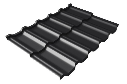 Металлочерепица модульная Квинта Uno Grand Line c 3D резом 0,5 Quarzit lite RAL 9005 черный купить в Новочеркасске