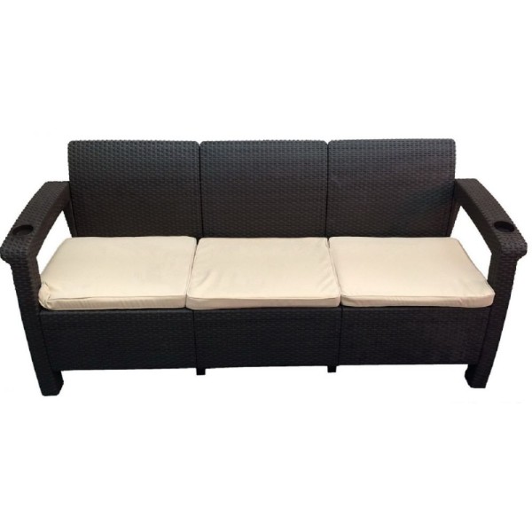 Трёхместный диван  Yalta Sofa 3 Seat венге купить в Новочеркасске