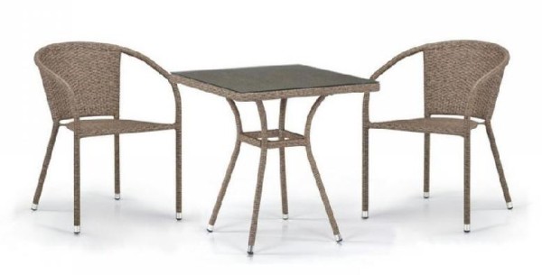 Комплект плетеной мебели AFINA из иск. ротанга T282BNT/Y137C-W56 Light Brown 2Pcs купить в Новочеркасске