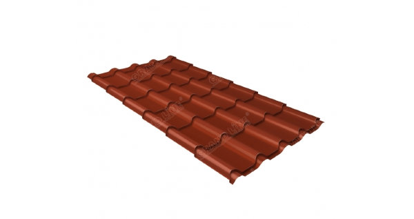 Металлочерепица камея 0,5 Satin RAL 8004 терракота купить в Новочеркасске