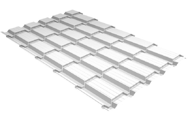 Металлочерепица GL квадро профи 0,5 Satin RAL 9003 сигнальный белый купить в Новочеркасске
