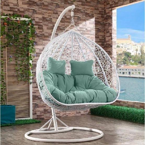 Кресло Подвесное из искусственного ротанга AFM-109A White/Green купить в Новочеркасске