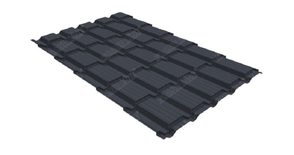 Металлочерепица GL квадро профи 0,5 Satin RAL 7024 мокрый асфальт купить в Новочеркасске