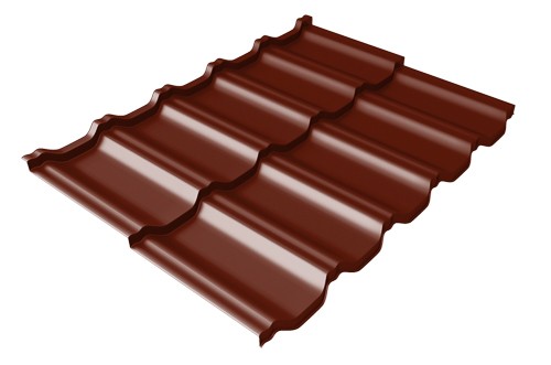 Металлочерепица модульная Квинта Uno Grand Line c 3D резом 0,5 Satin RAL 3005 красное вино купить в Новочеркасске