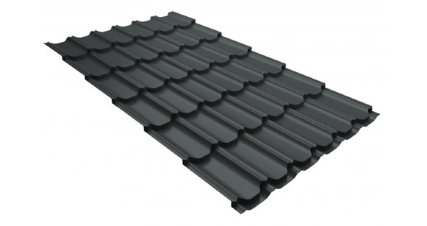 Металлочерепица квинта плюс 0,5 GreenCoat Pural Matt RR 23 темно-серый (RAL 7024 мокрый асфальт) купить в Новочеркасске